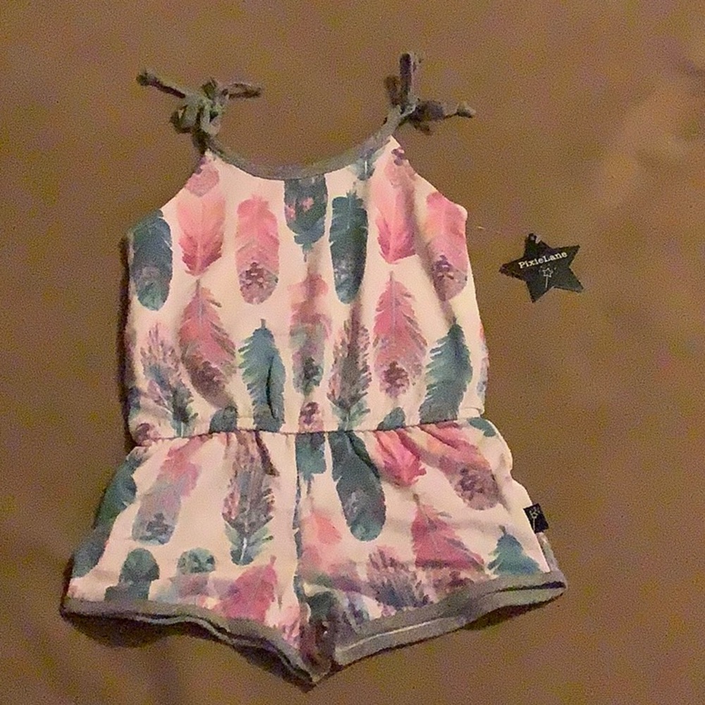 Pixie Lane Strappy Short Romper Lilac Feather